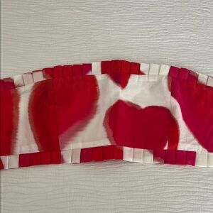 FARM Rio Bold Red and White Pleated Crop Top